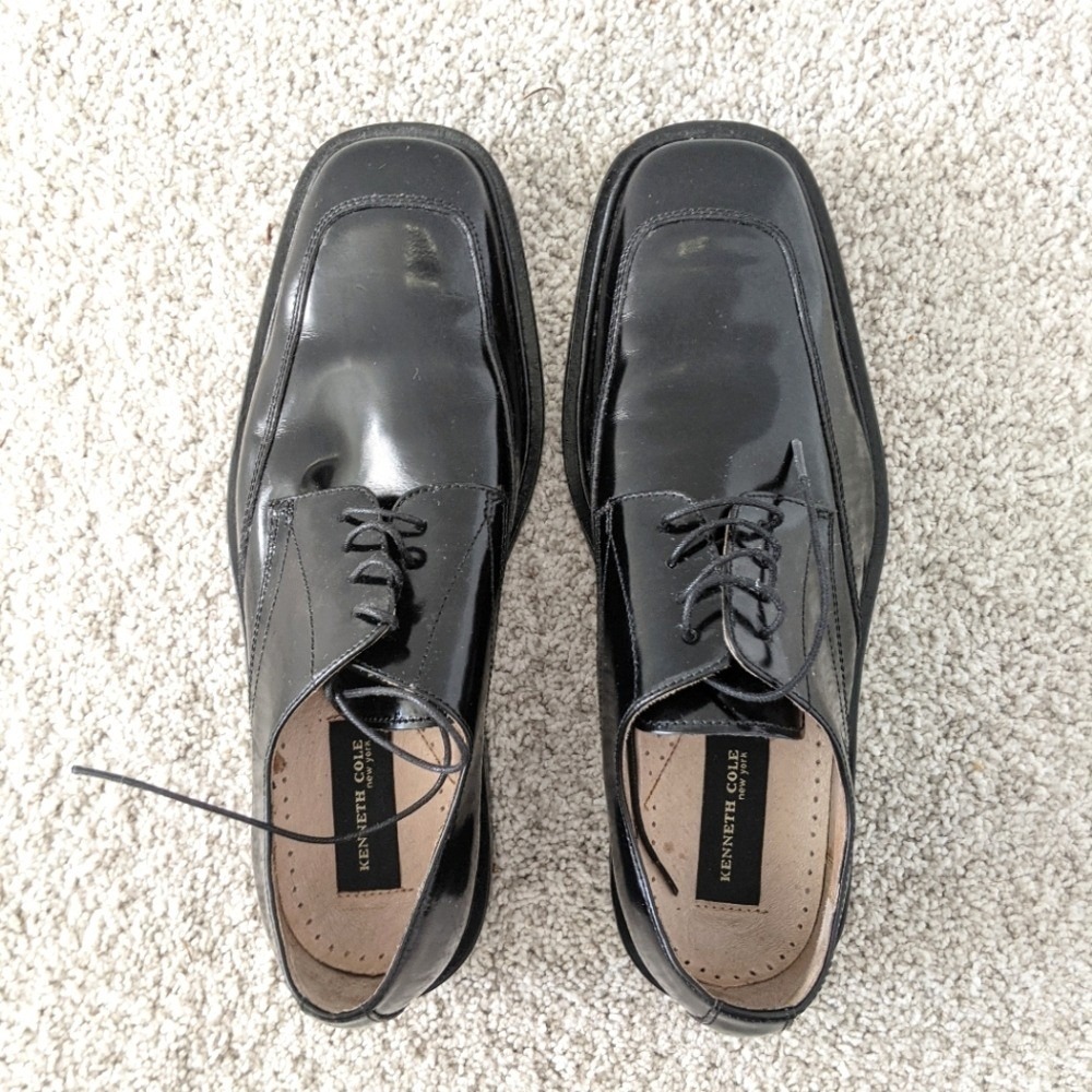 Black Leather Oxford Dress Shoes 9 Mens Cap Toe Classic Quiet Luxury Old Money